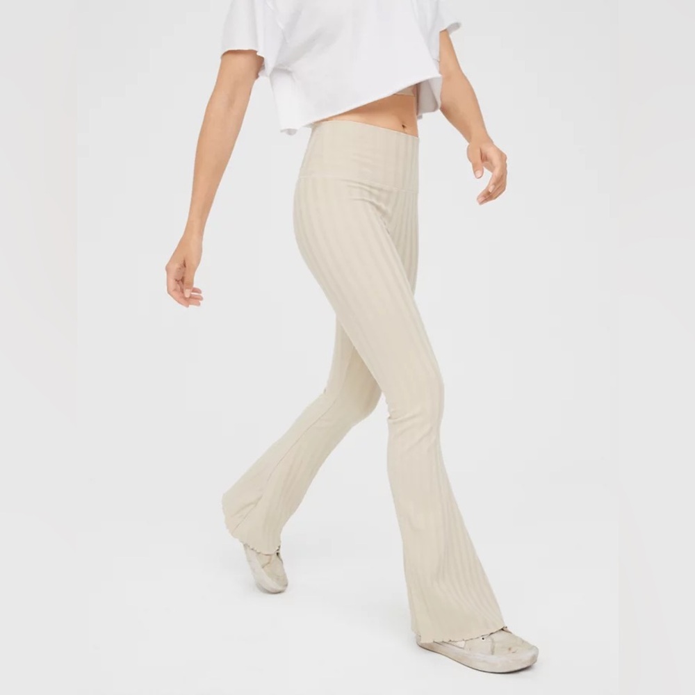 OFFLINE By Aerie OG‎ Groove Flare Legging Soft Oat Ivory XXL Strechy Pull On